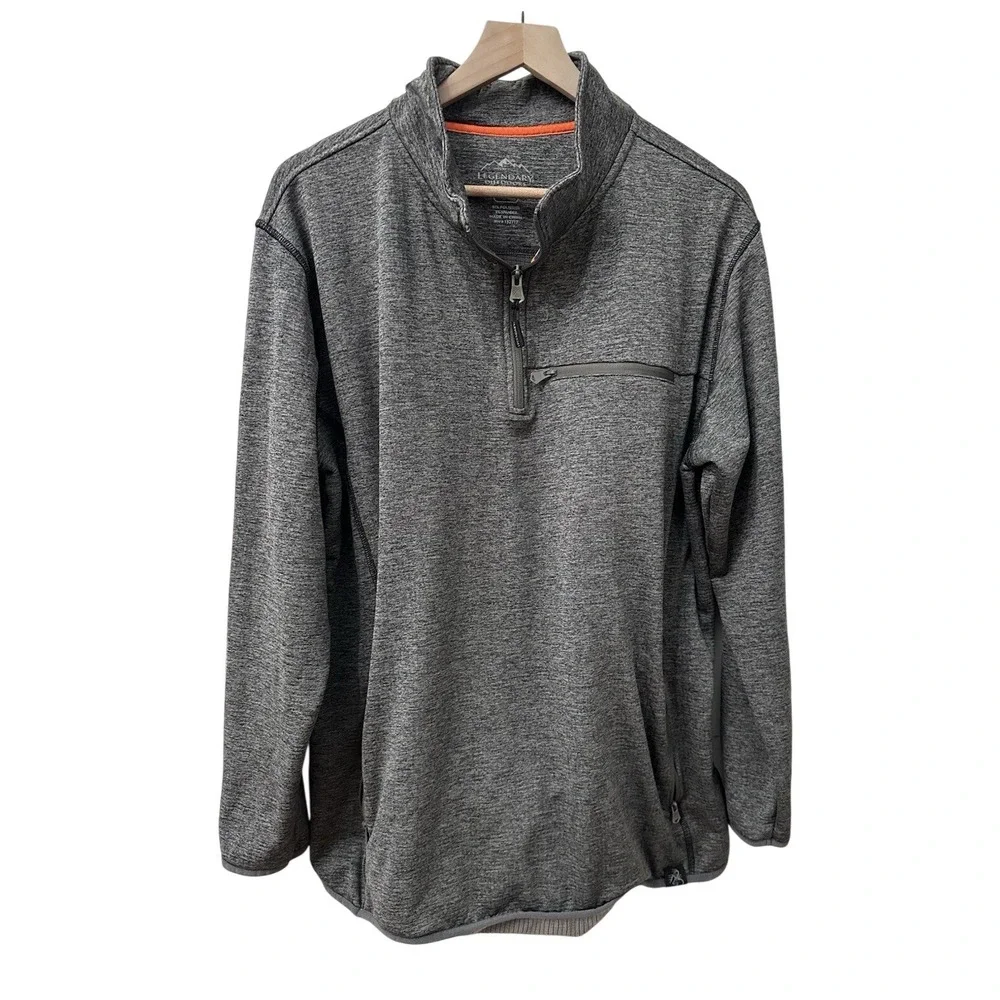 Legendary Outdoors Quarter Zip Pullover XL‎ Gray Heather Performance Fleece